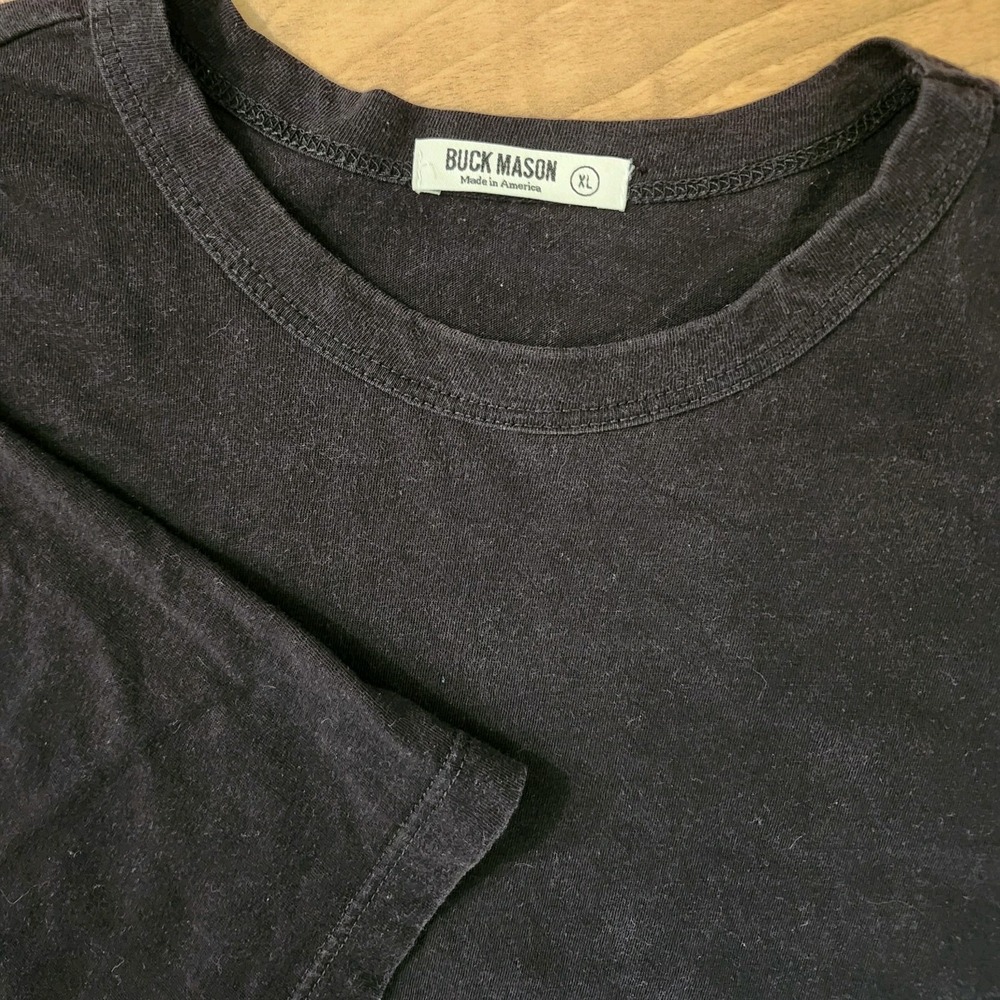Buck Mason Crewneck Cotton T-Shirt Short Sleeve Black Size XL